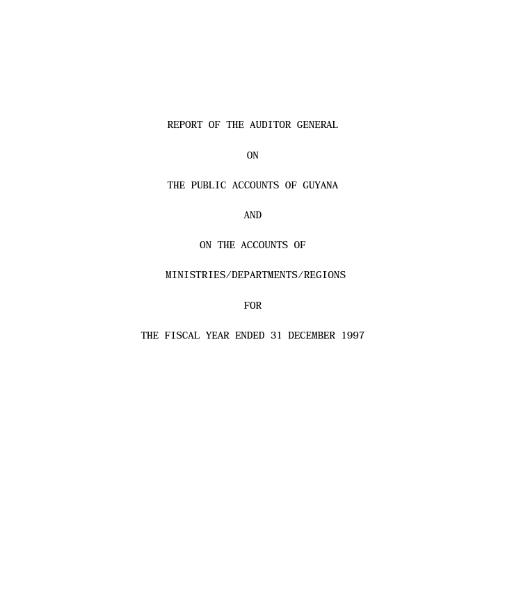 Auditor General Report 2000
